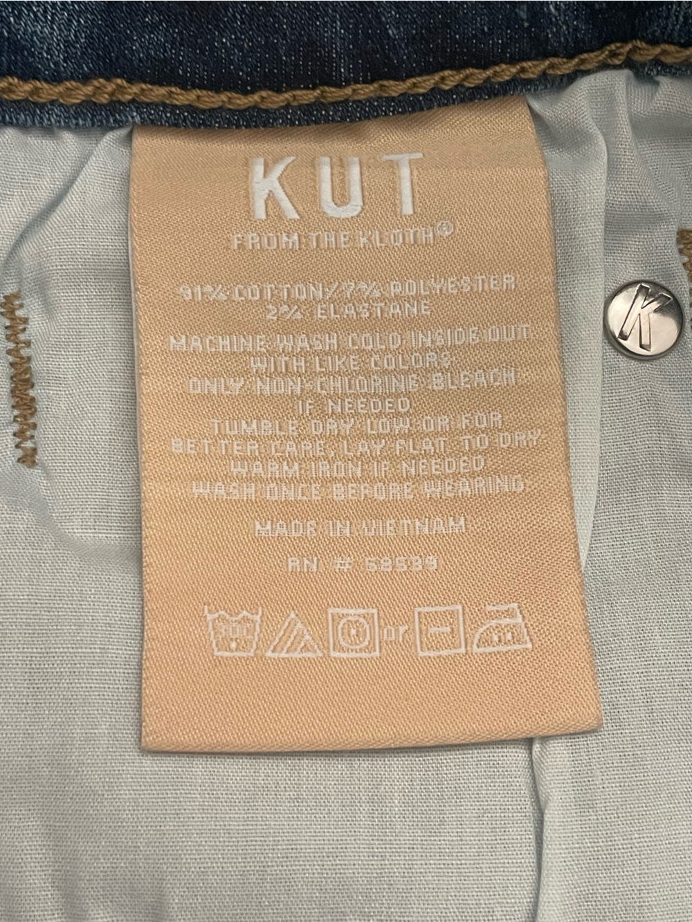 NWT KUT Catherine Boyfriend Straight-Leg Medium Wash Jeans Women Size 14 - Picture 9 of 10